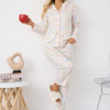 Flora Floral Pajama Set – Soft 2-Piece Sleepwear with Elastic Waist (One Size UK 12–14)