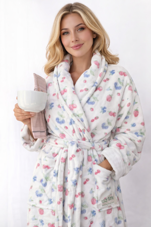 Pynoire Pyjama – Floral One-Piece Sleepwear with Elastic Waist (One Size UK 12–14)